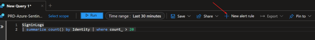 AzureAlert aus LogAnalytics generieren