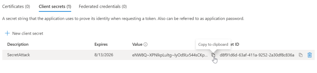 Client Secrets: Symmetrische Schlüssel erzeugt in Entra