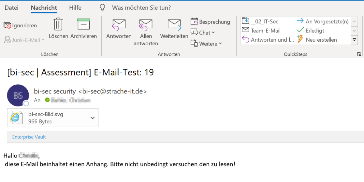 email security test mail