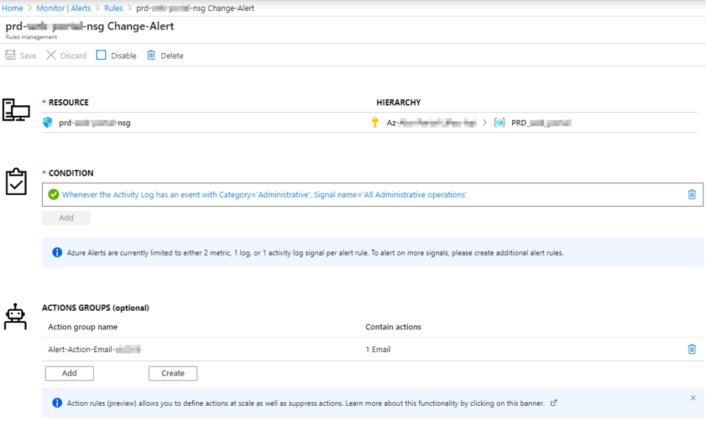 Sicher unterwegs in Azure 4 alert email nsg