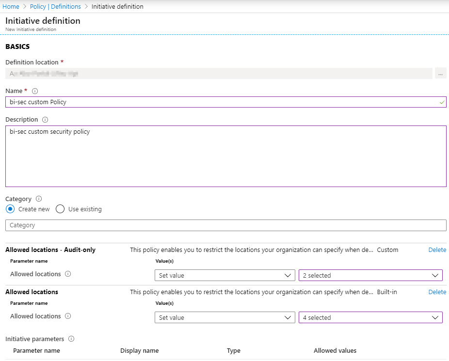 azure initiative policy