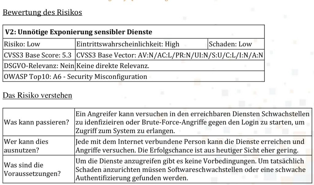 Penetrationstest 4 abschlussberichte risiko