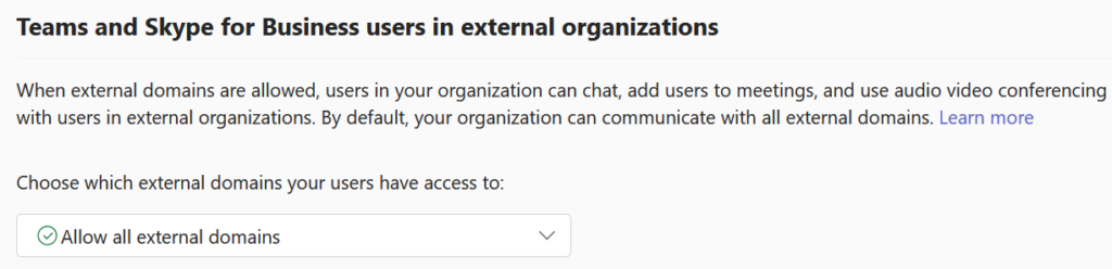 Microsoft Teams - External Access Standardkonfiguration
