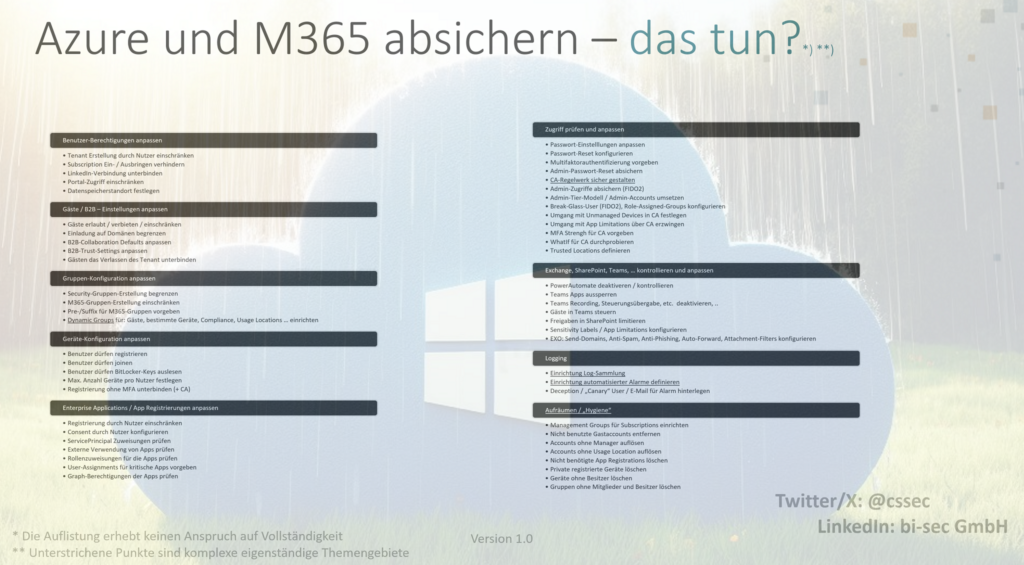 Sichere Konfiguration von Microsoft 365