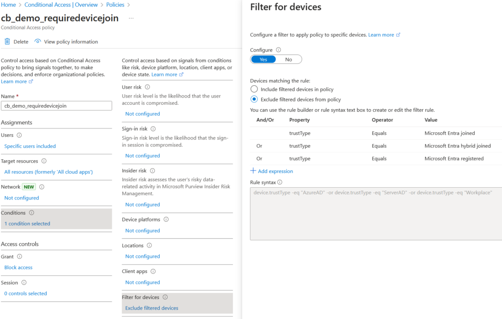 Microsoft 365 - Geräte-Compliance-Bypass 11 CA Filter DEvice