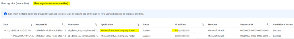 Microsoft 365 - Geräte-Compliance-Bypass 9 signin noninteractive